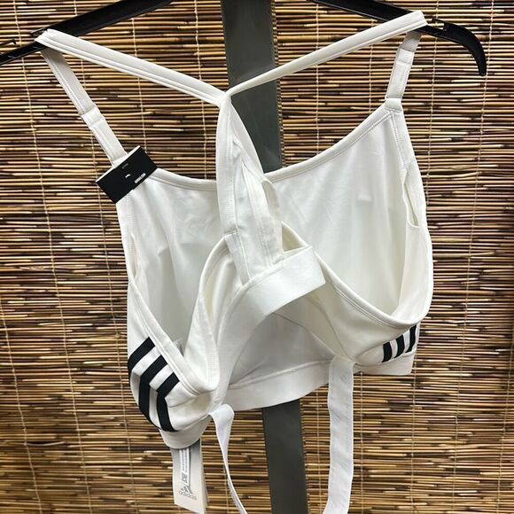 Adidas Women S 3 Stripes X Back Sports Bra White Size 2X - Picture 3 of 3